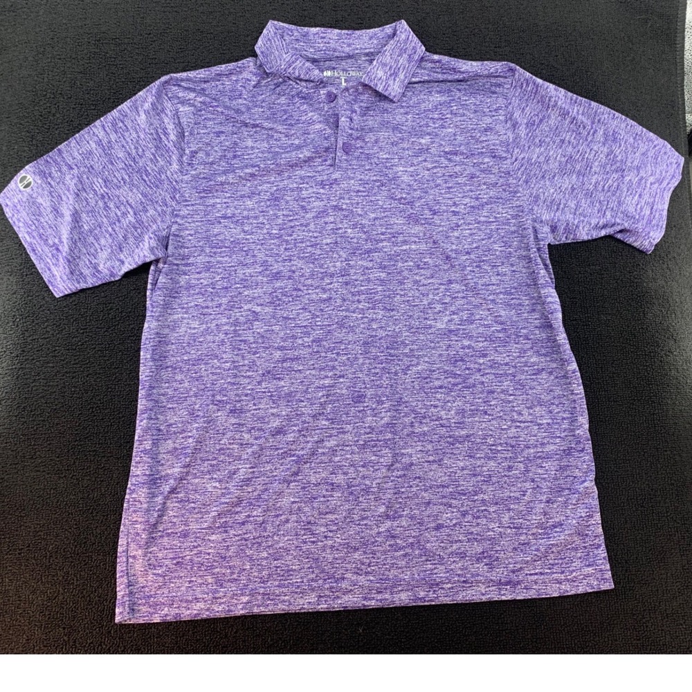 Holloway‎ Men's Purple Heathered Short Sleeve Performance Polo Shirt Size L